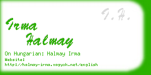 irma halmay business card